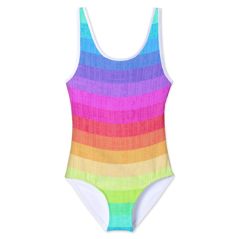 Stella Cove NWT Girls Rainbow Stripe Tank Scoop Neck One Piece Swimsuit Size 2T